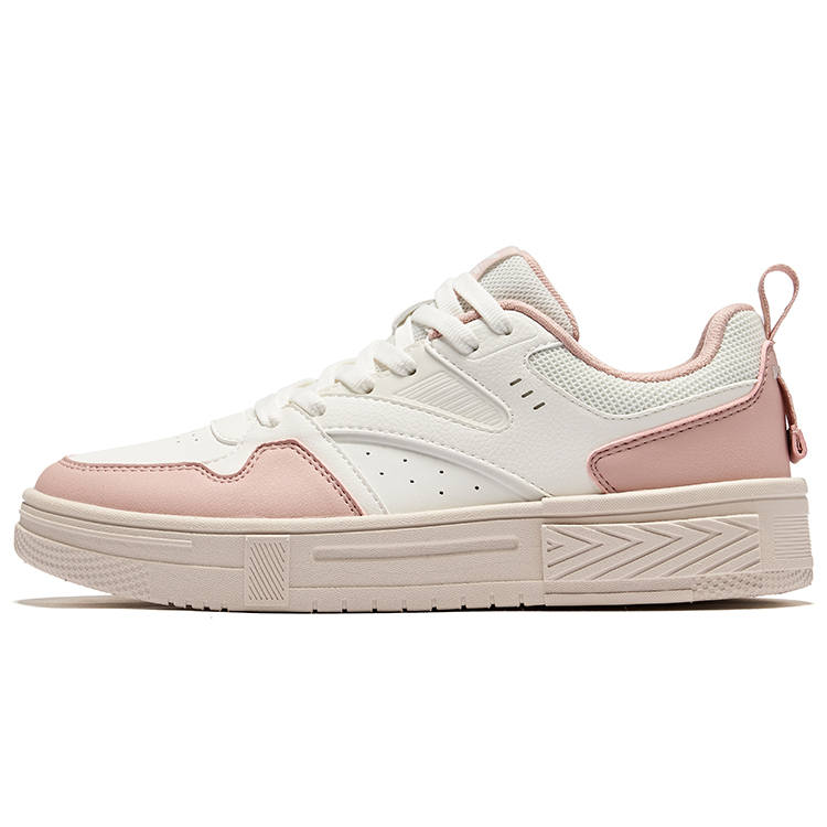 Erke Slip Resistant Abrasion Resistant Low top Skateboard Shoes Women's White Pink
