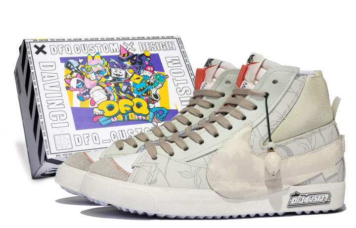 Nike Nike Blazer Mid top Skateboard Shoes Unisex Beige White Green Gray