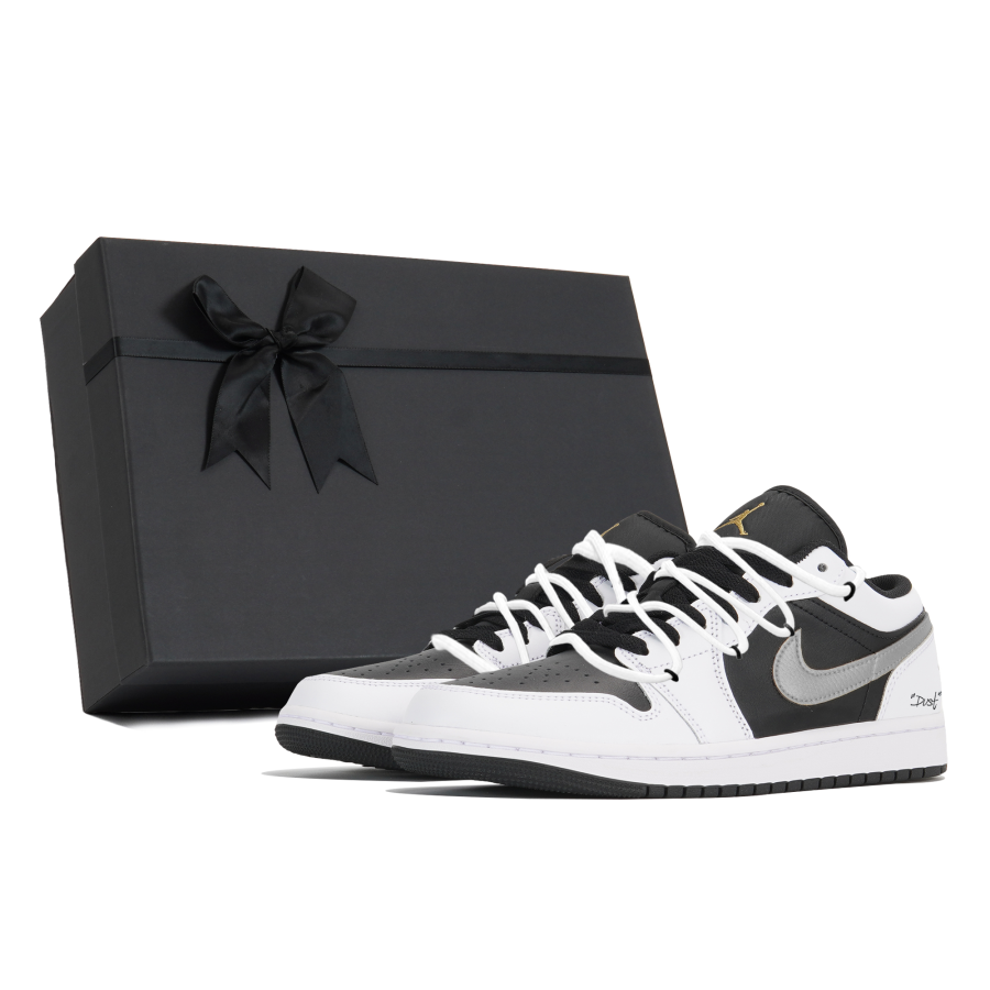 Jordan Jordan Air Jordan 1 Abrasion Resistant Abrasion Resistant Low top Skateboard Shoes Unisex Black White