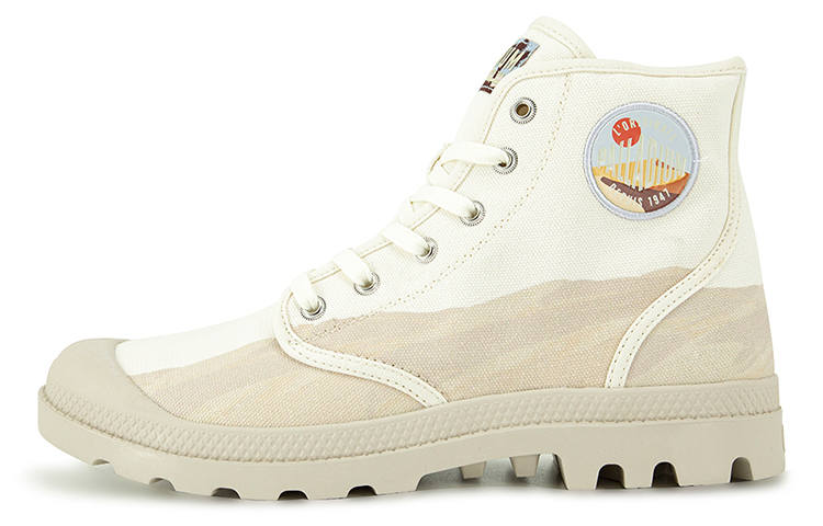 Palladium Pampa Hi Oasis Slip Resistant Abrasion Resistant High top Canvas Shoes Unisex Light White