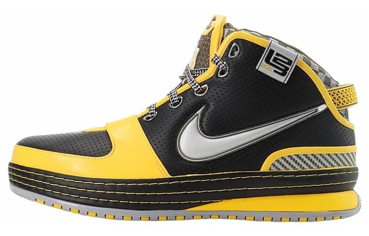 Nike Nike Lebron 6 Taxi Comfortable Slip Resistant Lightweight High top Basketball Shoes Men's Black Yellow