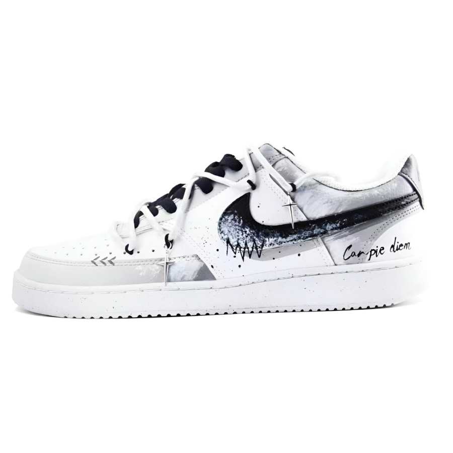 Nike Nike Court Vision 1 Abrasion Resistant, Lightweight, And Breathable Low top Skateboard Shoes Men's White Gray