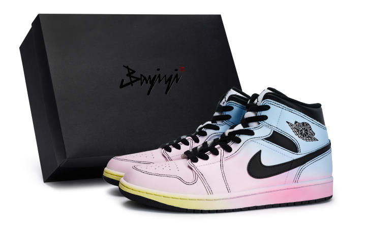 Jordan Jordan Air Jordan 1 811 Manufacturing, Rainbow Flow, Special Shoe Box Slip Resistant Slip Resistant Mid top