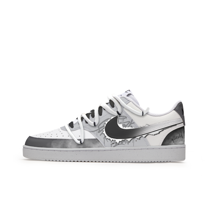 Nike Nike Court Vision 1 Slip Resistant Abrasion Resistant Low top Skateboard Shoes Men's Black White