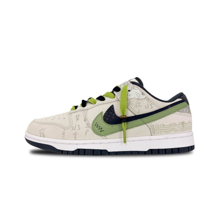 Nike Nike Dunk Abrasion Resistant Low top Skateboard Shoes Unisex White Green