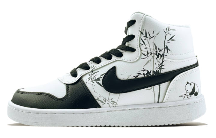 Nike Nike EBERNON Thermal Slip Resistant And Abrasion Resistant High top Skateboard Shoes Men's Black White