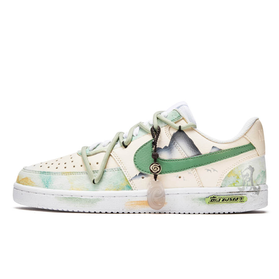 Nike Nike Court Vision 1 Freedom Panda, Mountain Breeze Slip Resistant Low top Skateboard Shoes Men's Yellow Green
