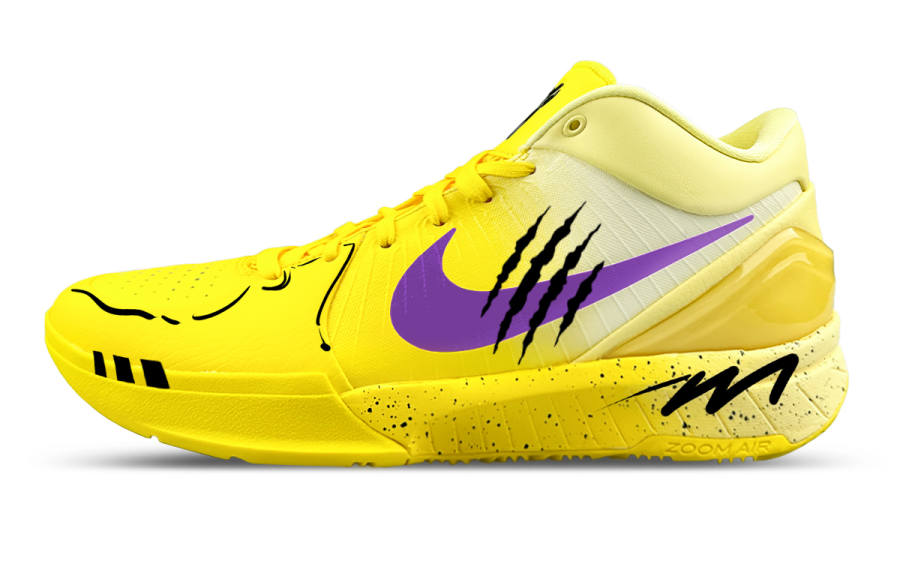 Nike Nike Zoom Kobe 4 Abrasion Resistant Low top Basketball Shoes Unisex Yellow