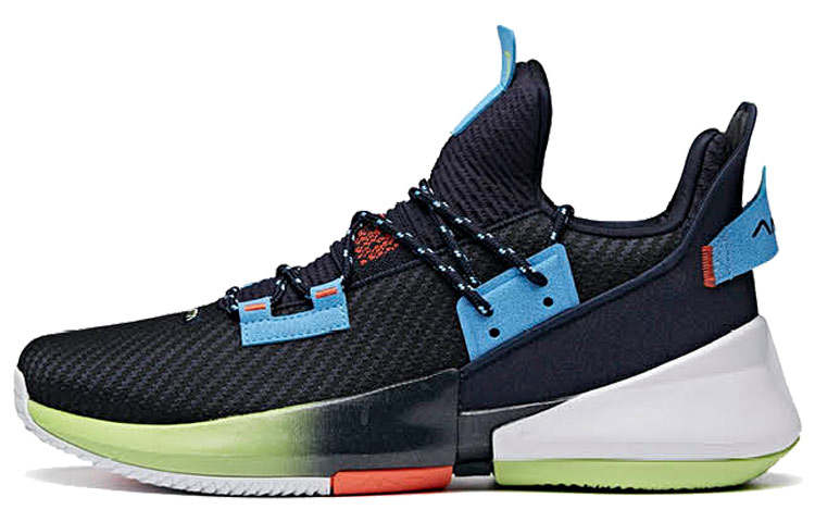 Anta Airspace 2 Cushioning Slip Resistant Abrasion Resistant Low top Basketball Shoes Men's Blue Green