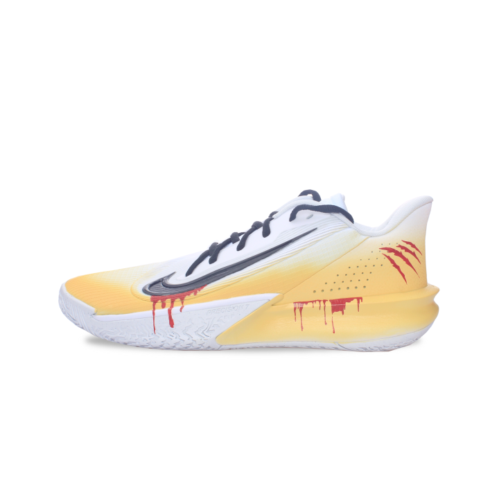 Nike Nike Precision 7 Abrasion Resistant Low top Basketball Shoes Men's Yellow White