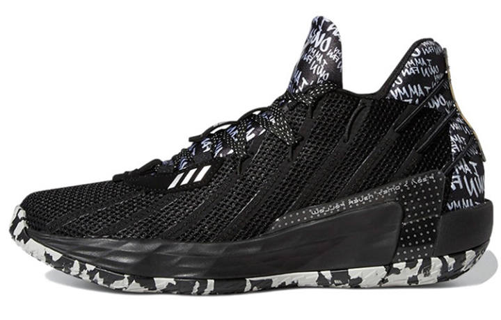 Adidas Adidas D Lillard 7 Comfortable Round Toe Cushioning Breathable Cushioning Breathable Basketball Shoes Unisex Black