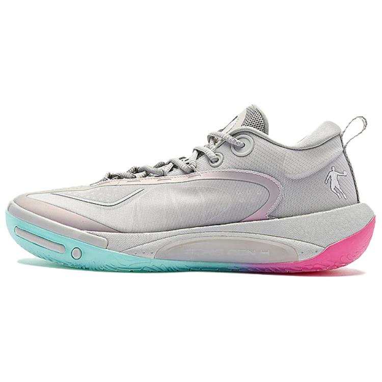 QIAODAN Wind Blade 4 PRO Q KUNGFU TURBO Slip Resistant Low top Basketball Shoes Men's Gray Red