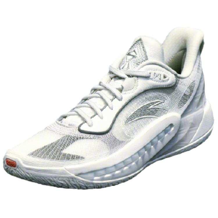 Anta Shock Wave 6 Cushioning Slip Resistant Abrasion Resistant Low top Basketball Shoes Men's White