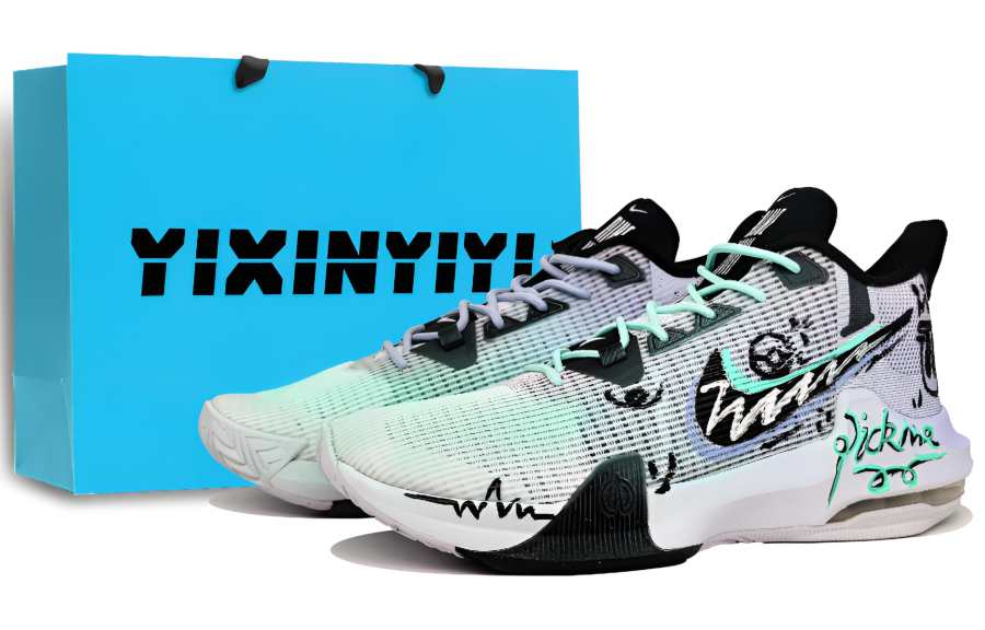 Nike Nike Air Max Impact 3 Slip Resistant Abrasion Resistant Low top Basketball Shoes Men's Cyan Purple
