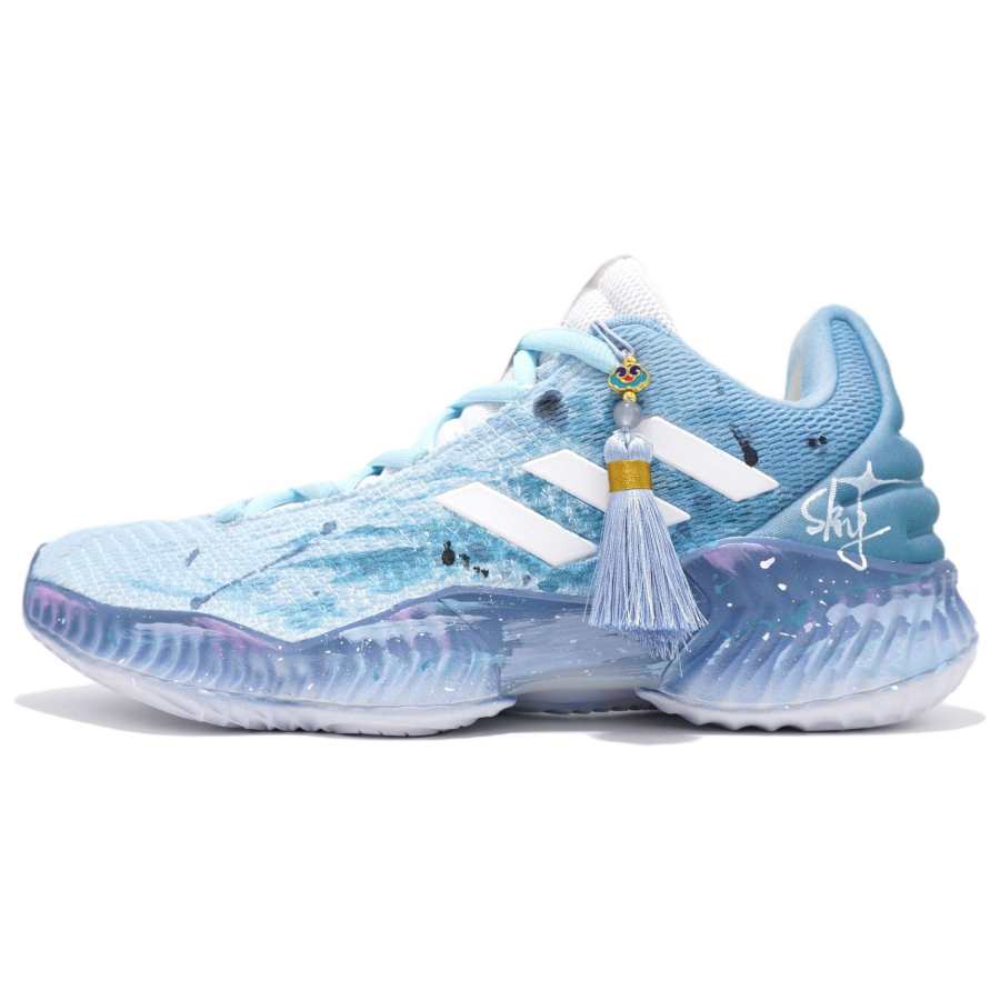 Adidas Adidas Pro Bounce 2018 Cerulean Sky Slip Resistant Abrasion Resistant Low top Basketball Shoes Men's Teal