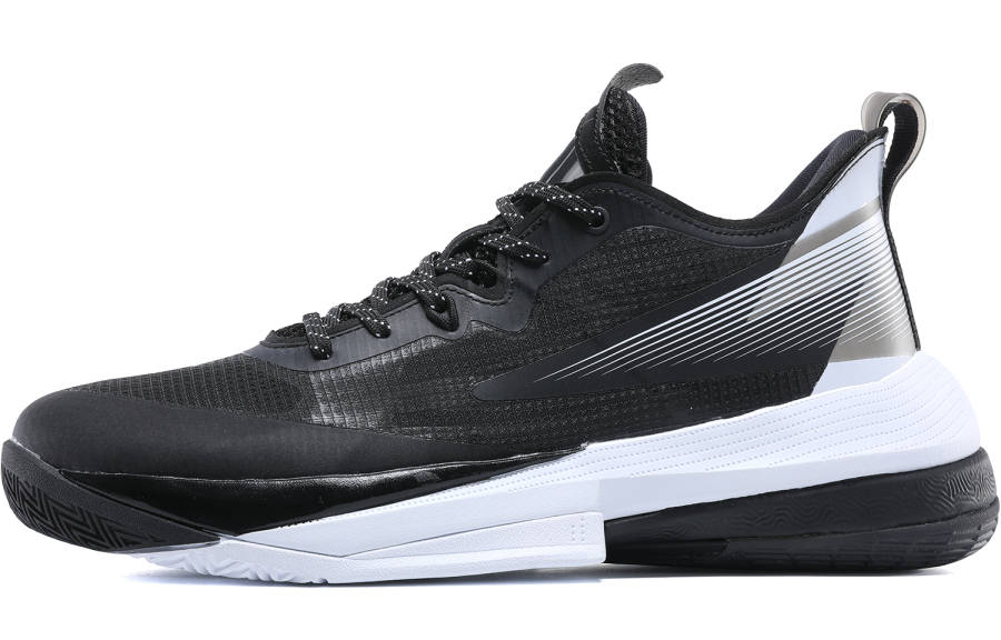 PEAK Taichi, Lightning Cushioning Slip Resistant Abrasion Resistant Low top Basketball Shoes Men's Black White