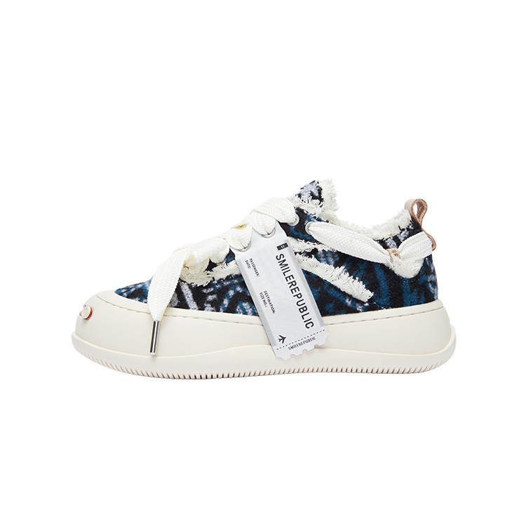 SMILEREPUBLIC Open Ended Smiling Collection Low top Canvas Shoes Unisex Blue White