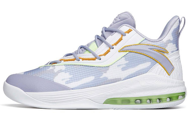 Anta The Shield 2 Cushioning Abrasion Resistant Mid top Basketball Shoes Men's Purple White Yellow