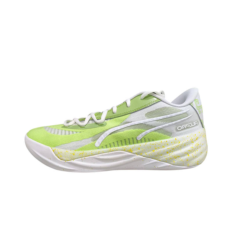 PUMA All Pro Nitro Cushioning Abrasion Resistant Waterproof Low top Basketball Shoes Men's Green Gray