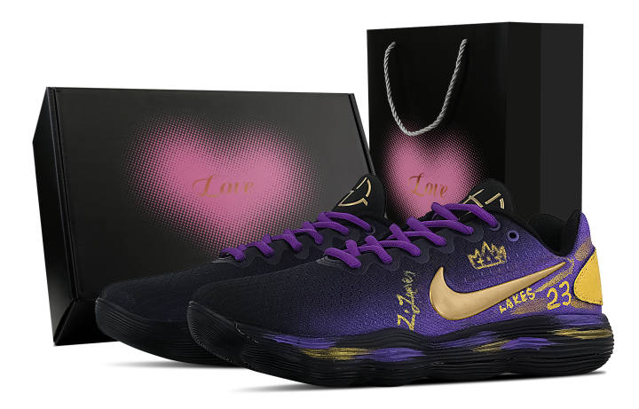 Nike Nike Hyperdunk 2017 Size 23, Heart Box Abrasion Resistant Breathable Low top Basketball Shoes Men's Blue Purple