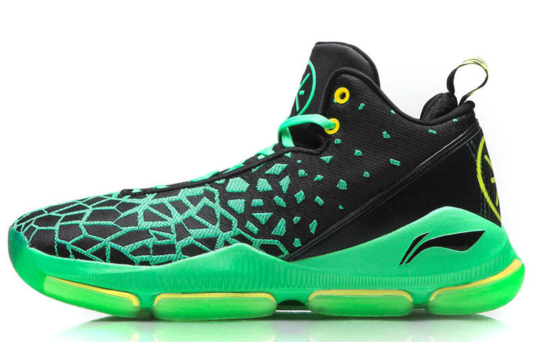 Li-Ning Li Ning Wade Fission 3 Patchwork Lightweight Anti Slip Mid top Basketball Shoes Men's Neon Green