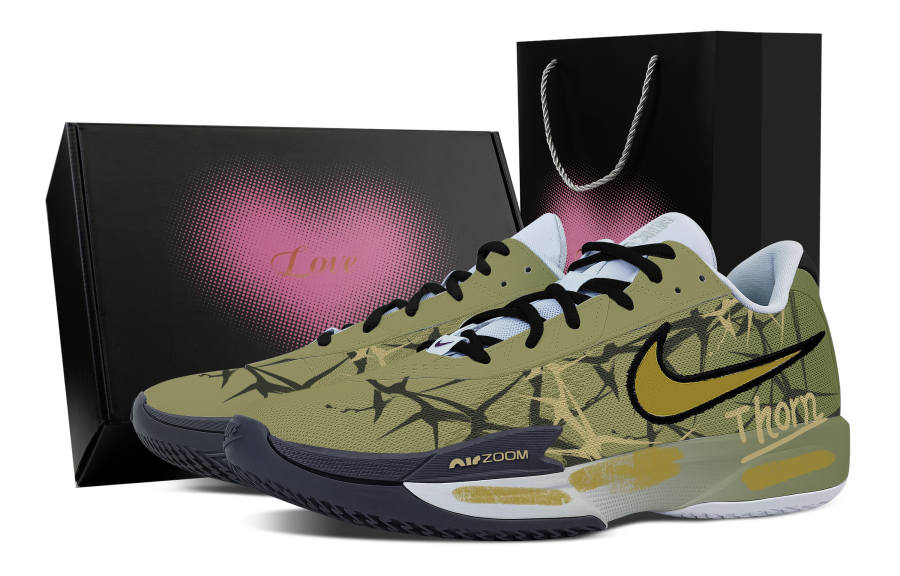 Nike Nike Air Zoom G.T. Cut Academy Thorn, Heart Box Abrasion Resistant Low top Basketball Shoes Men's Aloe Vera Green