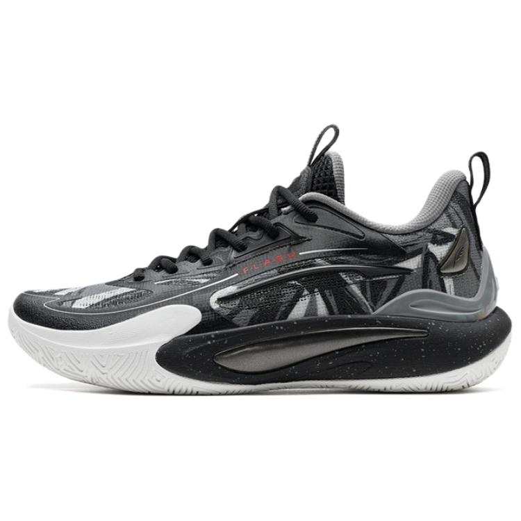 XTEP Wear resistant And Lightweight Low top Rotation Systems Basketball Shoes Men's Black Gray