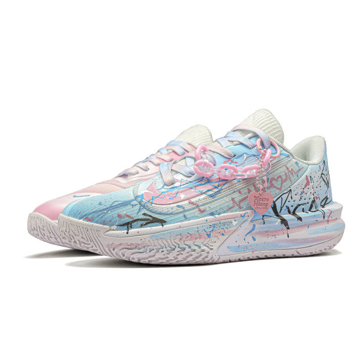 Nike Nike Precision 7 Mismatched Speed Mesh Low top Basketball Unisex Blue Pink
