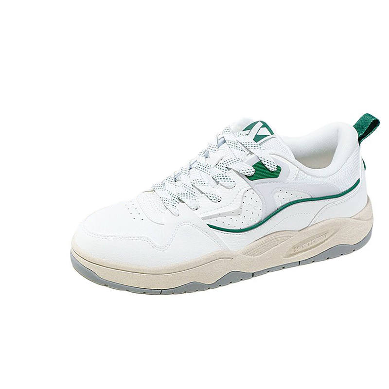 XTEP Slip Resistant Abrasion Resistant Low top Skateboard Shoes Men's White Green