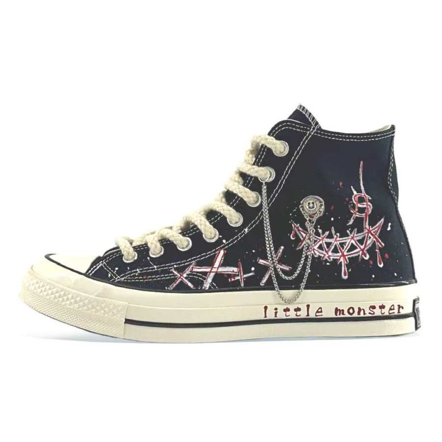 Converse Chuck 70 Litter Monster Abrasion Resistant, Breathable, Lightweight High top Canvas Shoes Unisex Black