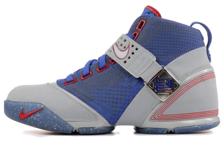 Nike Nike Lebron 5 All Star Game Comfortable Slip Resistant Lightweight Mid top Basketball Shoes Men's Blue White