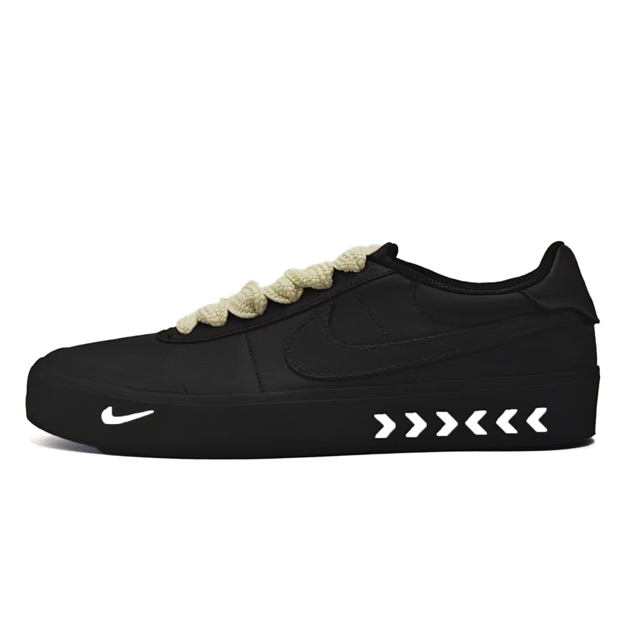 Nike Nike Court Shot Leather Abrasion Resistant Low top Skateboard Shoes Unisex Black