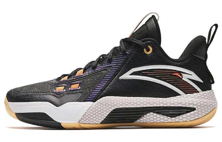 Anta Speed Battle 5 Textile, Synthetic Leather, TPU Cushioning, Wear Resistant Mid top Basketball Shoes Men's Black