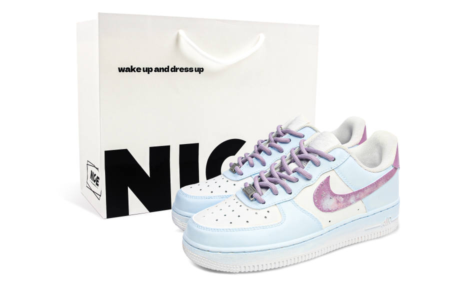 Nike Nike Air Force 1 Abrasion Resistant Low top Skateboard Shoes Women's Blue Purple