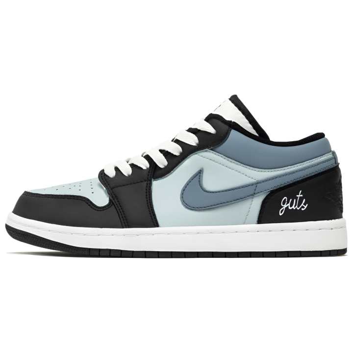 Jordan Jordan Air Jordan 1 Slate Blue Cushioning Low top Skateboard Shoes Unisex Black Blue
