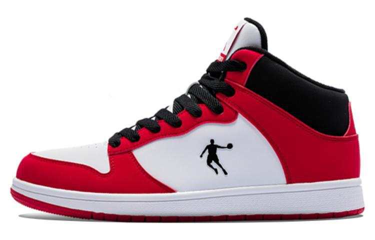 QIAODAN Skateboard Shoes Men's High Top White/Red