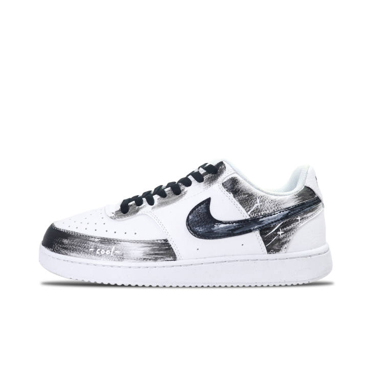 Nike Nike Court Vision 1 Ink Shadow Gray Tone Abrasion Resistant Low top Skateboard Shoes Men's Black White