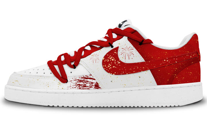 Nike Nike Court Vision 1 Slip Resistant Abrasion Resistant Low top Skateboard Shoes Men's White Red