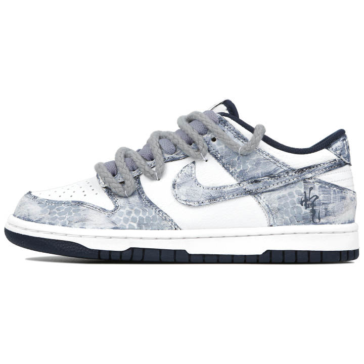 Nike Nike Dunk Abrasion Resistant Breathable Low top Skateboard Shoes Unisex Blue