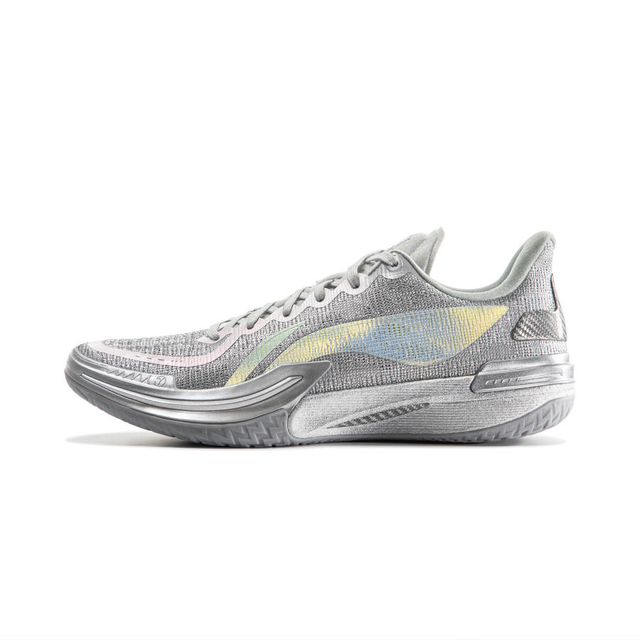 Li-Ning Li Ning Gamma Silver Toad Cushioning Slip Resistant Abrasion Resistant Breathable Support Lightweight Rebound Low top