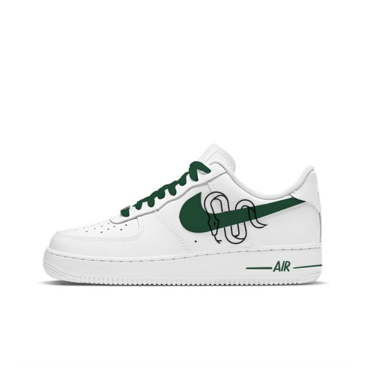 Nike Nike Air Force 1 Coverage Thermal Coverage Low top Skateboard Shoes Women's White Green Black