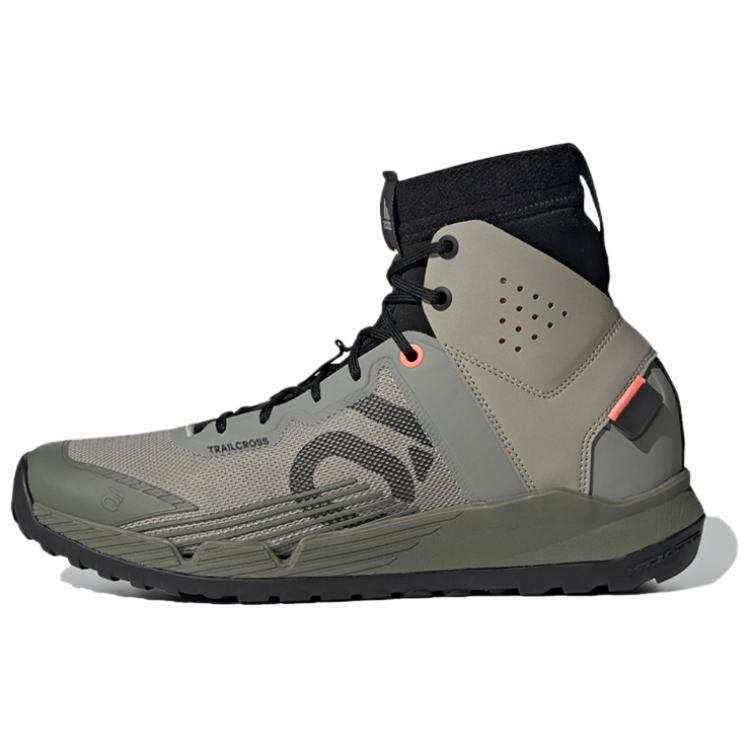 Adidas Adidas Five Ten Trailcross Trail Cross Abrasion Resistant High top Hiking Shoes Men's Gray Green
