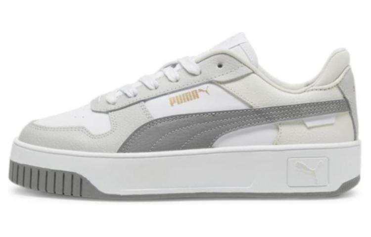 PUMA Carina Street Cow Split Leather Low top Skateboard Shoes Women's White Gray