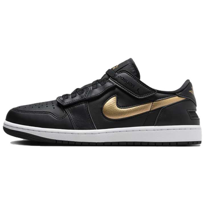 Jordan Jordan 1 Low FlyEase Black White Metallic Gold