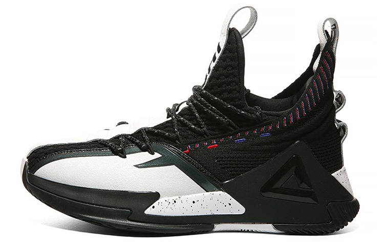 PEAK Tai Ji2.0 Leather Cushioning Slip Resistant Abrasion Resistant Mid top Basketball Shoes Men's White Black