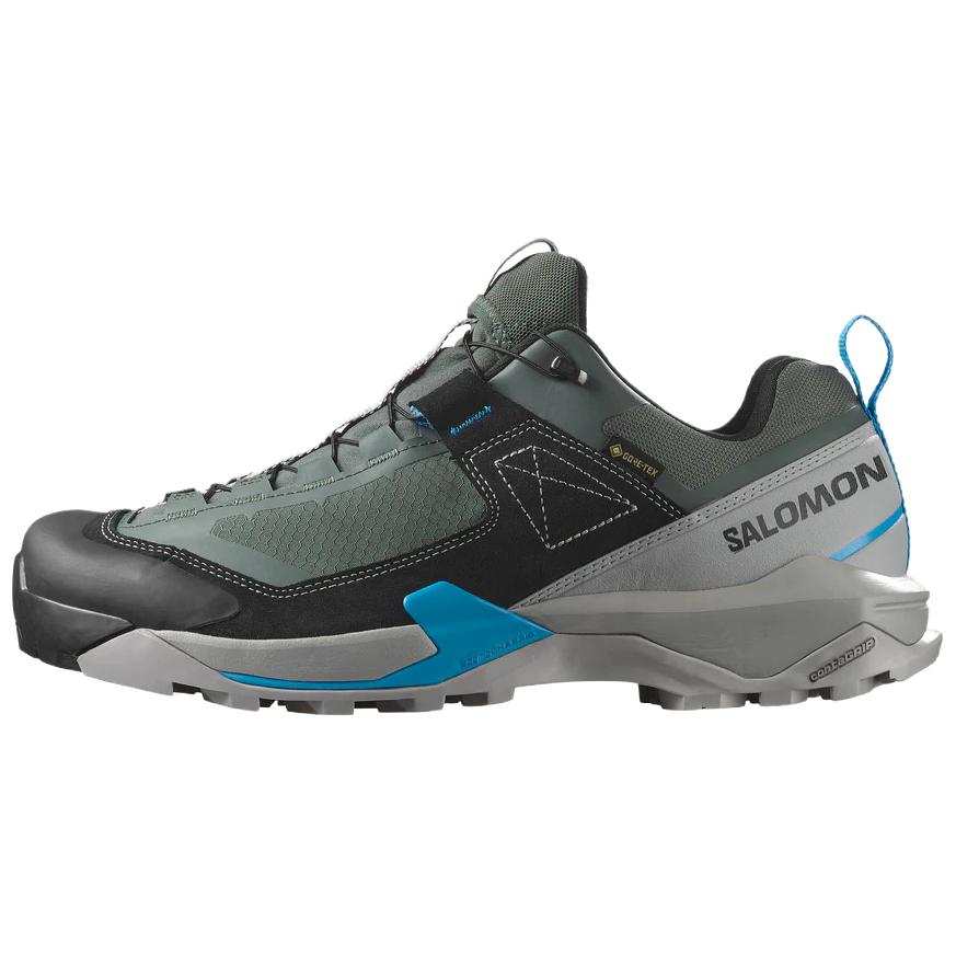 SALOMON X Ultra ALPINE Leather Low top Mountaineering Shoes Men's Gray Blue