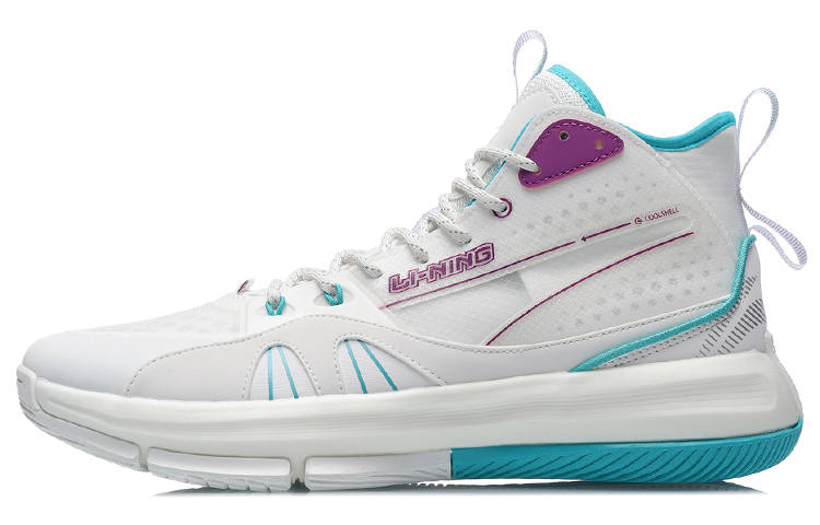 Li-Ning Li Ning 937 Cushioning Slip Resistant Abrasion Resistant High top Basketball Shoes Unisex White