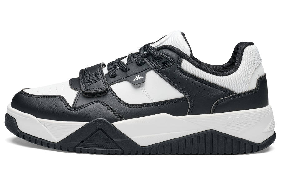 Kappa Slip Resistant Abrasion Resistant Low top Skateboard Shoes Unisex Black Classic White