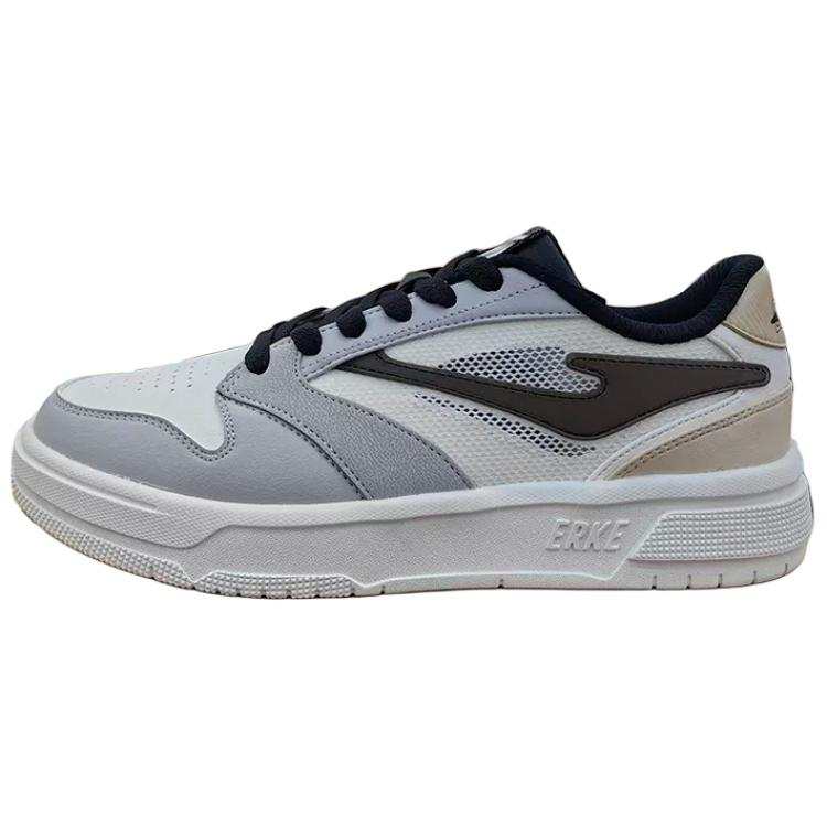 Erke Slip Resistant, Abrasion Resistant, Lightweight, Breathable Low top Skateboard Shoes Men's Gray White