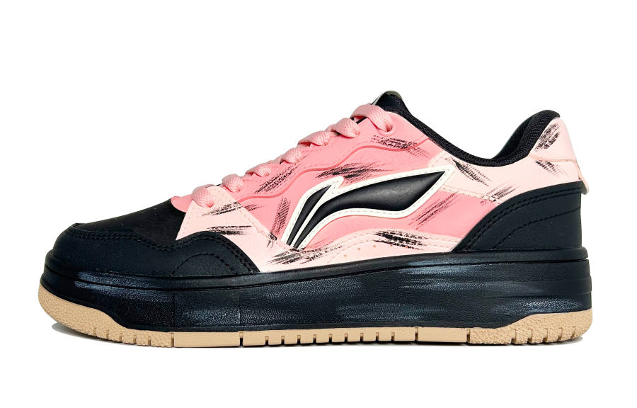Li-Ning Li Ning Tianji Soft Slip Resistant Abrasion Resistant Low top Skateboard Shoes Women's Black Pink